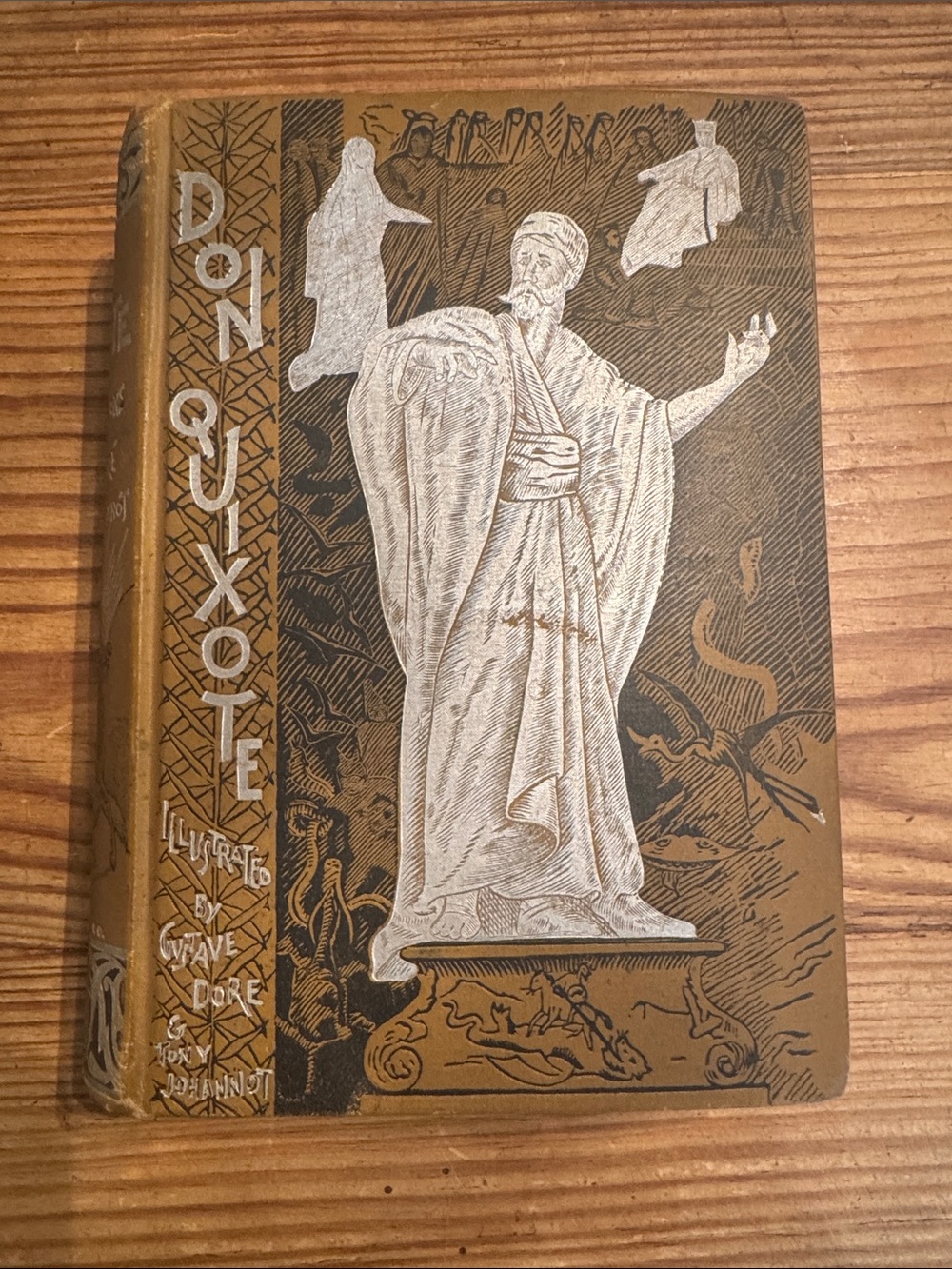 1800s Don Quixote Hardcover Book with 800 Illustrations by Dore & Johannot